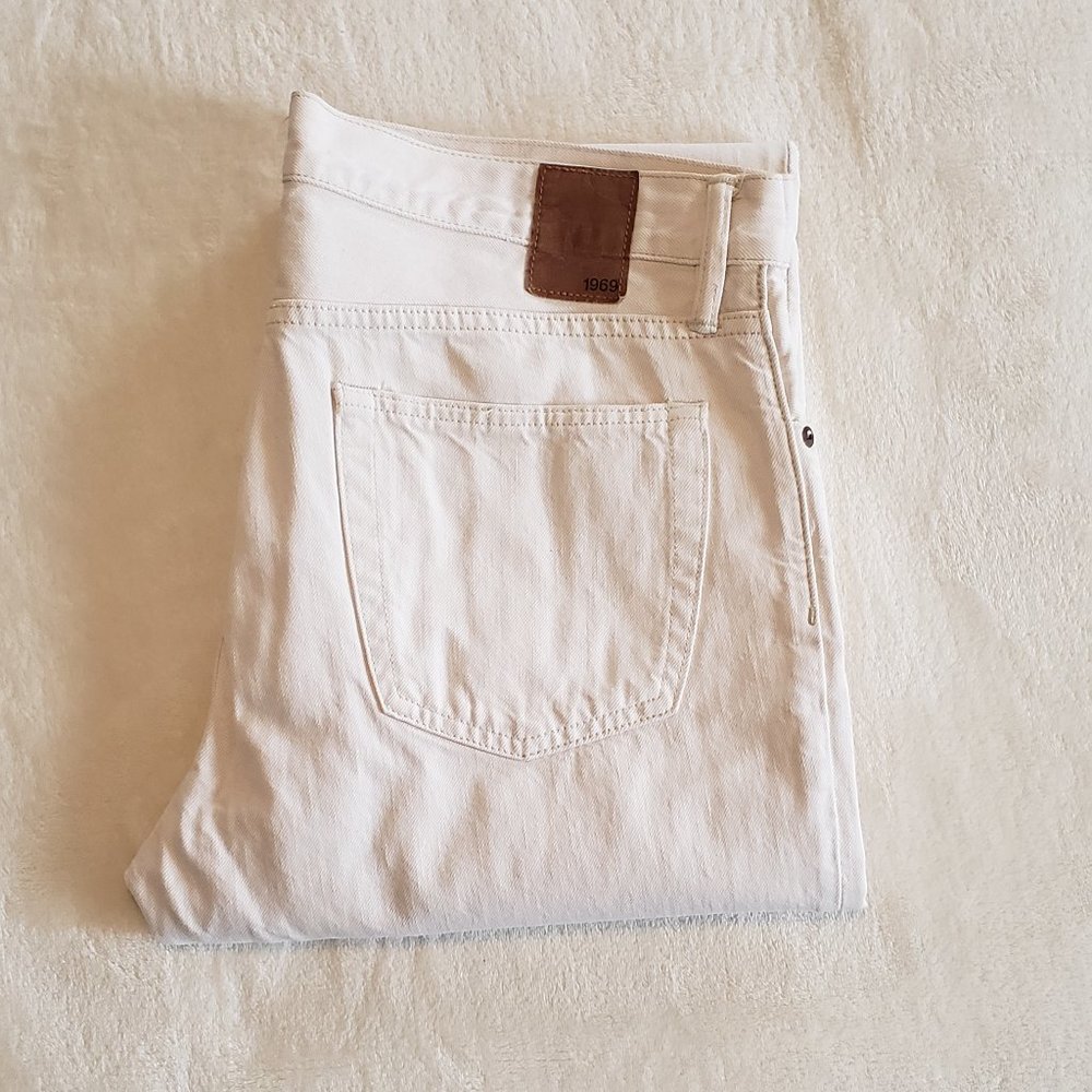 Men's Gap 1969 Straight Jeans 34" x 30" White Zipper Fly